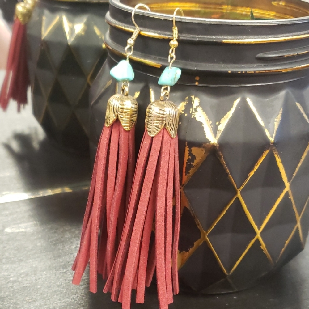 SOLD ** Leather Earrings